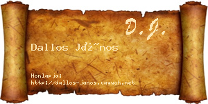 Dallos János névjegykártya