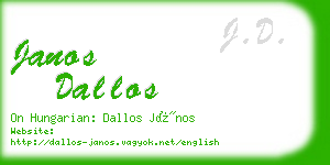 janos dallos business card